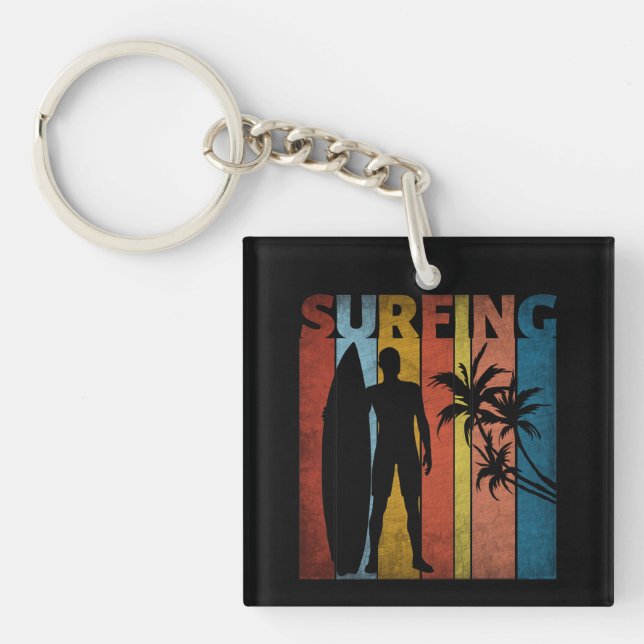 PORTE-CLEFS SURFANT L'ÉTÉ TROPICAL (Devant)