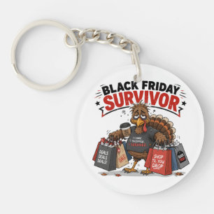 Porte-clefs Survivant du vendredi noir Dinde Shopping Humour d