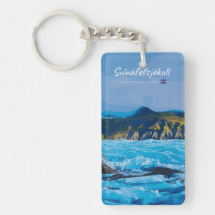 Porte-clefs Svínafellsjökull, Islande - Vue du glacier mince
