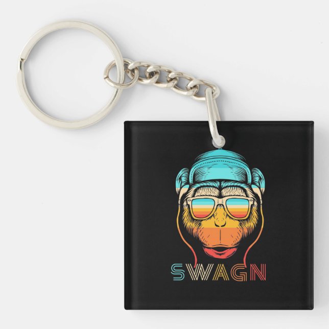 Porte-clefs Swagn Retro Monkey (Devant)