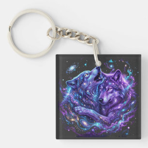 Porte-clefs Sweat à capuche Loup de la Galaxie Mystique – Art