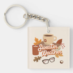 Porte-clefs Sweather Météo Design Automne Cosy Automne Esthéti