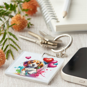 Porte-clefs Sweet Beagle Pup Valentine