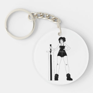 Porte-clefs Swordswoman Anime Girl Porte - clé