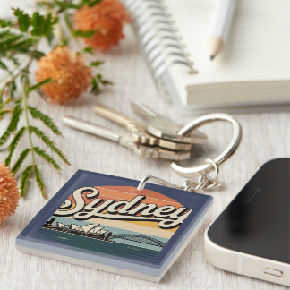 Porte-clefs Sydney Australian Retro Sunset 
