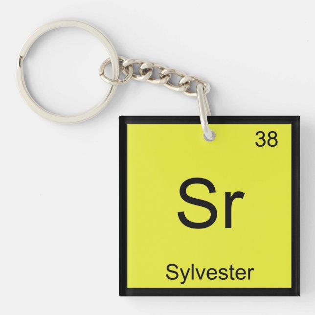 Porte-clefs Sylvester Nom Chimie Élément Tableau Périodique (Devant)