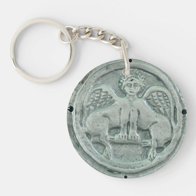 Porte-clefs Sym argenté uniforme de griffon de médaillon de (Devant)