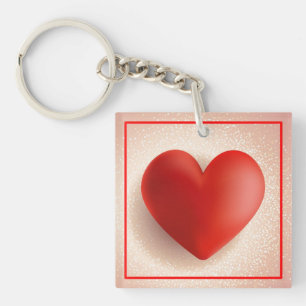 Porte-clefs Symbole cardiaque 3D de la Saint-Valentin-8888