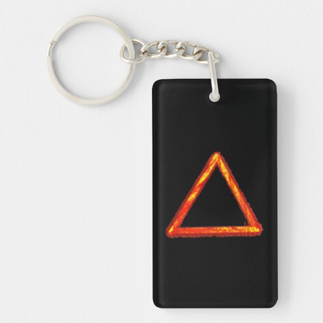 Porte-clefs Symbole d'alchimie d'élément de feu lame (Devant)