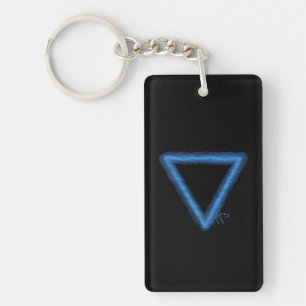 Porte-clefs Symbole d'alchimie des éléments d'eau ondulée