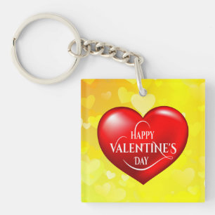 Porte-clefs Symbole d'amour rouge 3d en forme de coeur-50420