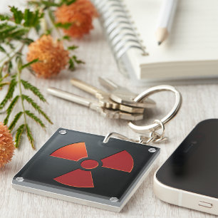 Porte-clefs Symbole d'avertissement de radiation Panneau métal