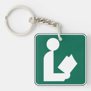 Porte-clefs Symbole de bibliothèque - Panneau côté route