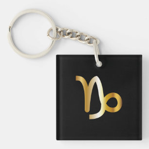 Porte-clefs Symbole de Capricorne Zodiac, Porte - clé noir et