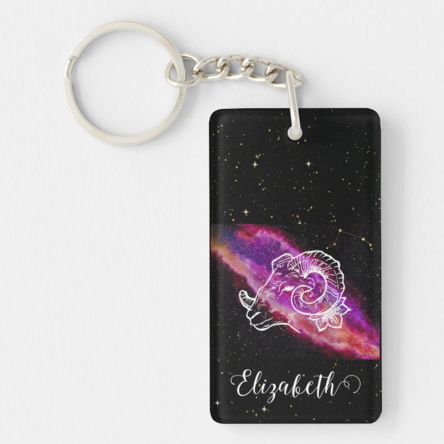 Porte-clefs Symbole de constellation Zodiaque Galaxy Aries (Devant)