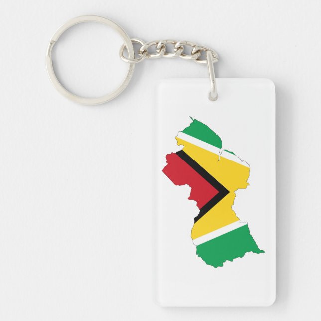 Porte-clefs symbole de la forme du drapeau du pays de guyana (Devant)