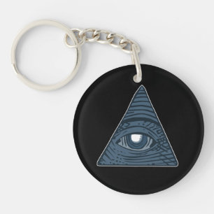 Porte-clefs Symbole de la pyramide des yeux des illuminés