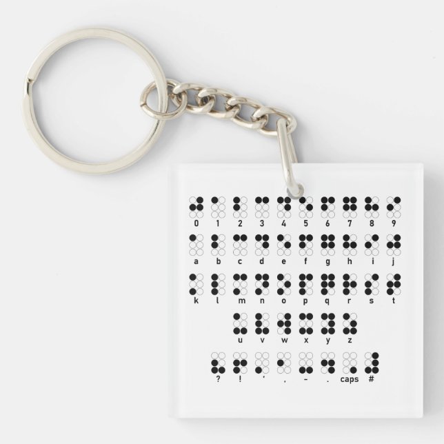 Porte-clefs Symbole de lettres sans visibilité d'alphabet (Devant)