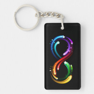 Porte-clefs Symbole de l'infini de comètes arc-en-ciel