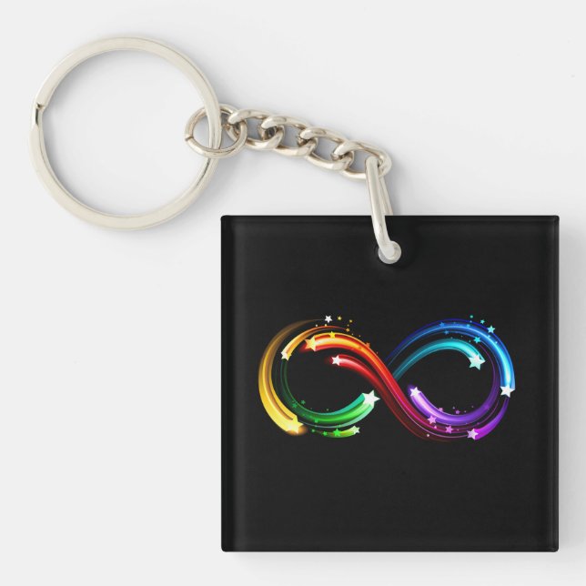 Porte-clefs Symbole de l'infini des comètes arc-en-ciel (Devant)