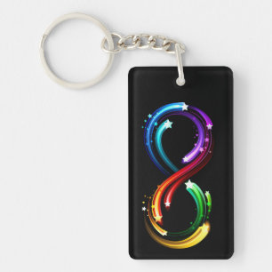 Porte-clefs Symbole de l'infini des comètes arc-en-ciel