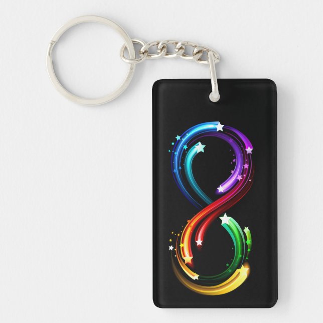 Porte-clefs Symbole de l'infini des comètes arc-en-ciel (Devant)