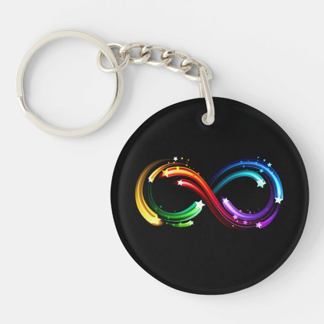 Porte-clefs Symbole de l'infini des comètes arc-en-ciel (Devant)