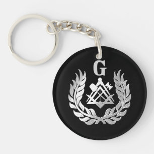 Porte-clefs Symbole de maçonnerie en argent