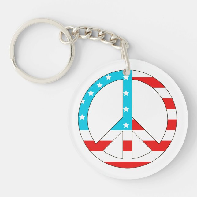 Porte-clefs Symbole de paix du drapeau américain (Devant)