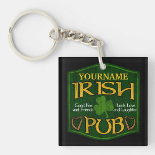 Porte-clefs Symbole de pub irlandais personnalisé