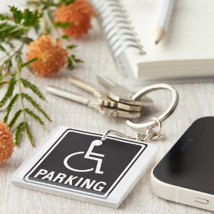 Porte-clefs Symbole de stationnement en fauteuil roulant