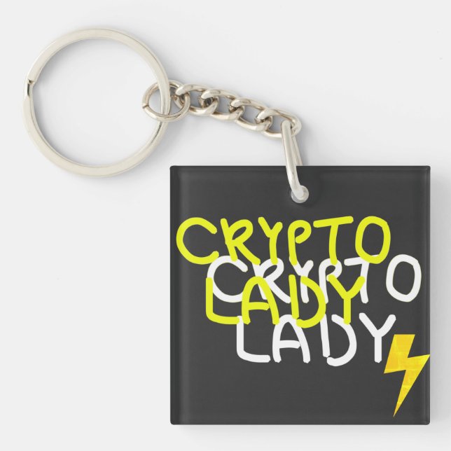 Porte-clefs Symbole d'énergie Funky Crypto Lady (Devant)