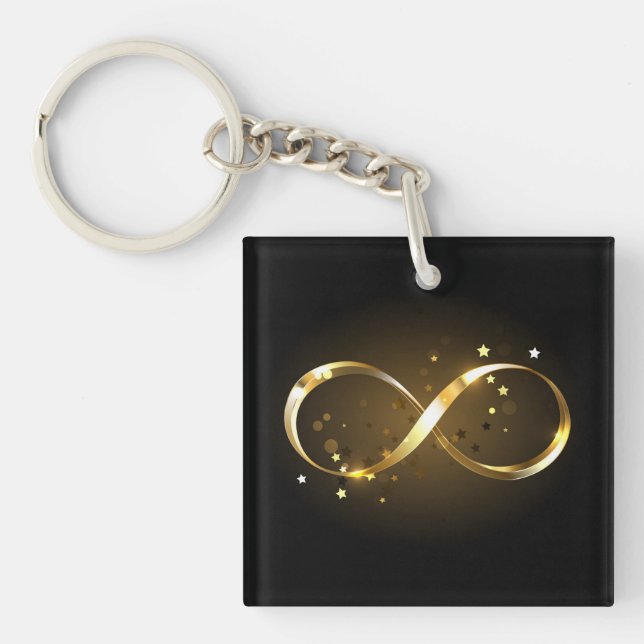 Porte-clefs Symbole d'infini doré (Devant)