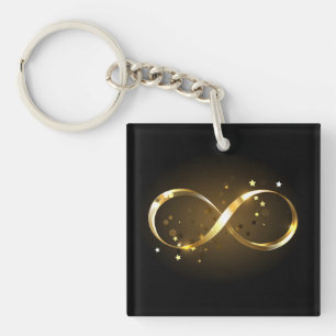 Porte-clefs Symbole d'infini doré
