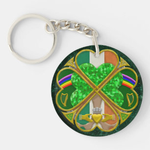 Porte-clefs Symbole du patrimoine du trèfle celtique Inspiré d