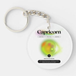 Porte-clefs Symbole moderne Zodiac Capricorne Citation Élément