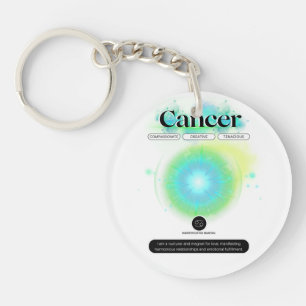 Porte-clefs Symbole moderne Zodiaque Cancer Quote d'eau Élémen