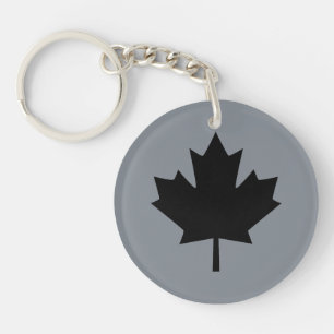 Porte-clefs Symbole noir canadien de feuille d'érable