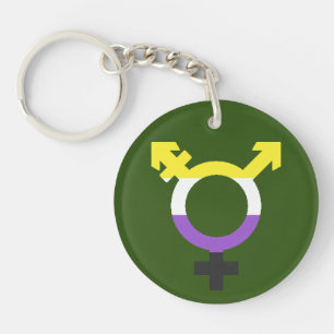 Porte-clefs Symbole Trans du Drapeau Nonbinaire