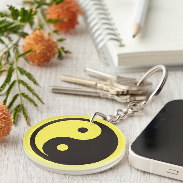 Porte-clefs Symbole Yin Yang - tatouage solide (Devant Droit)