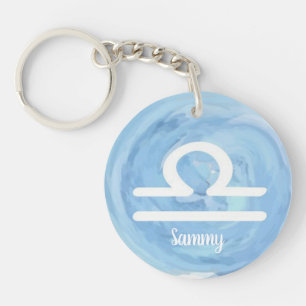 Porte-clefs Symbole ziodiaque personnalisé Libra