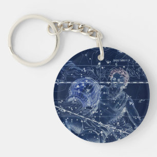 Porte-clefs Symbole Zodiaque Aquarius Illustration Vintage