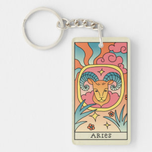 Porte-clefs SYMBOLE Zodiaque Aries Vintage Art Abstrait