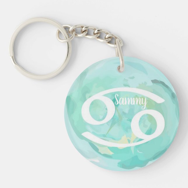 Porte-clefs Symbole Zodiaque de l'aquarelle personnalisée du c (Devant)