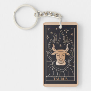 Porte-clefs Symbole zodiaque du Taurus noir personnalisé