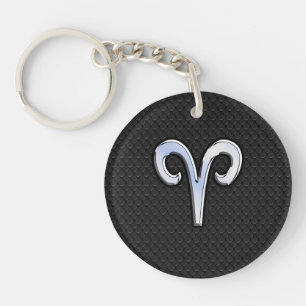 Porte-clefs Symbole Zodiaque moderne Chrome