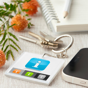 Porte-clefs Symboles d'information brillants modernes