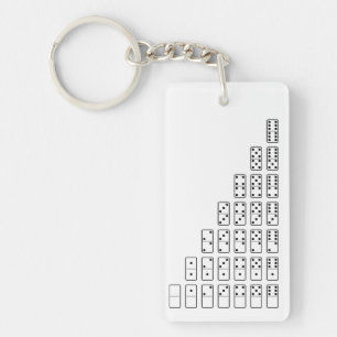 Porte-clefs Symboles Domino noir et blanc