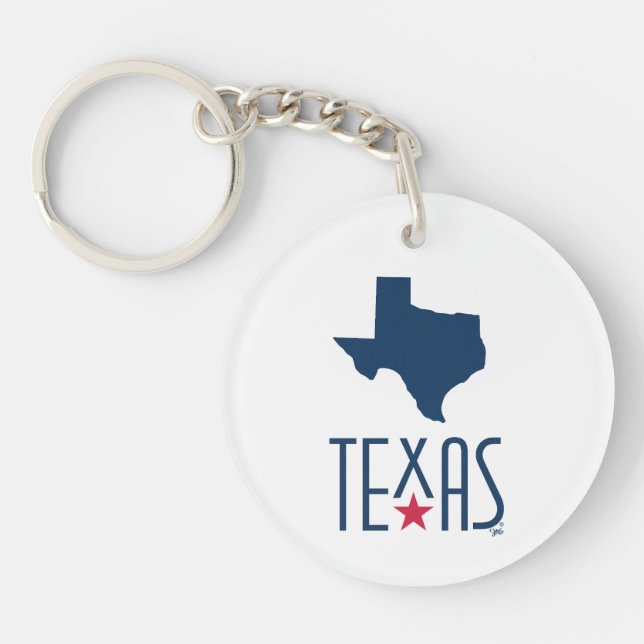 Porte-clefs Symboles du Texas, Texas, bleu marine (Devant)