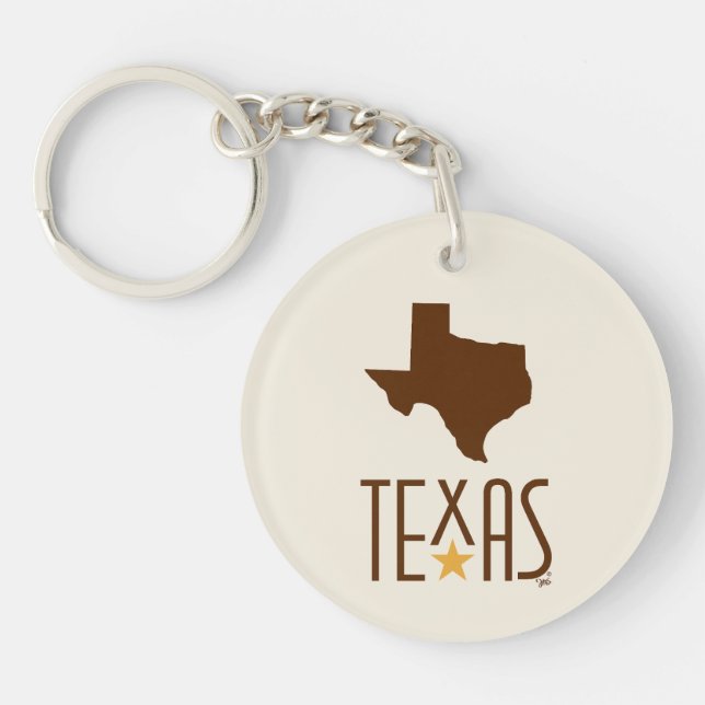 Porte-clefs Symboles du Texas, Texas, brun (Devant)